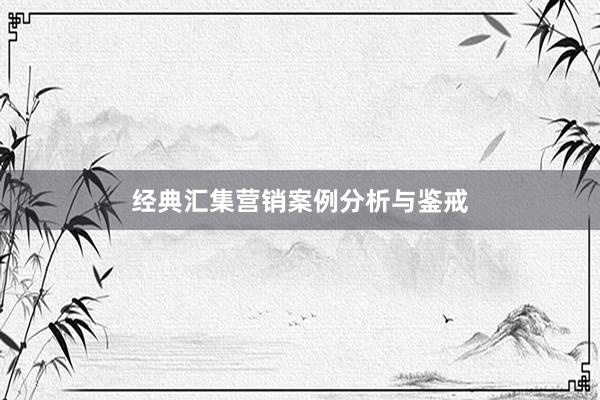经典汇集营销案例分析与鉴戒