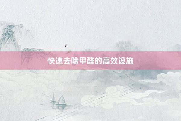 快速去除甲醛的高效设施