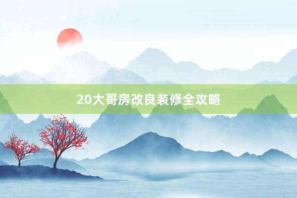 20大哥房改良装修全攻略